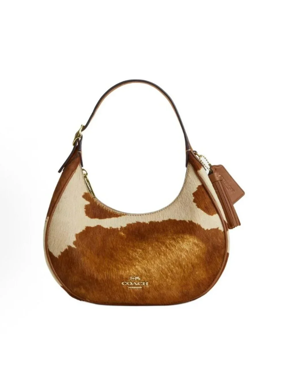 coach Emily Shoulder Bag In Haircalf With Cow Print cdx23